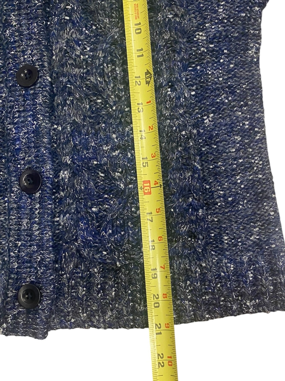 NWT Talbots Blue Metallic Tweed Mockneck Cabin Lake Cozy Classic Sweater Size M - Picture 11 of 13
